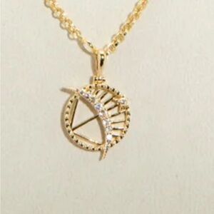 New awe inspired bow and arrow Gold topaz Pendant